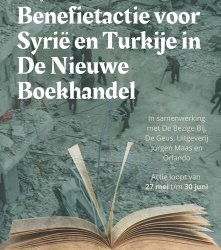 Benefietactie voor aardbevingsslachtoffers bij De Nieuwe Boekhandel (27 mei – 30 juni 2023, Amsterdam)