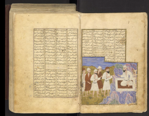 Folia 011b-012a uit het manuscript van het 'Boek der Koningen', dat deel uitmaakt van de collectie van de UB in Leiden.